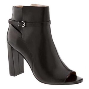 Banana Republic | Gayle Open Toe Bootie | Black Leather | size 7.5